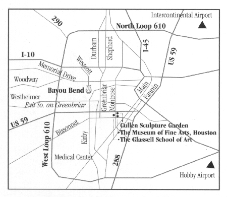 Map to Bayou Bend